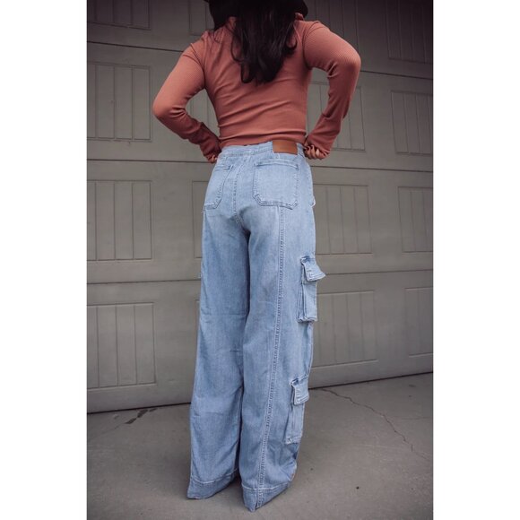 HIDDEN JEANS ALYX BAGGY CARGO PANTS - MEDIUM DARK - Picture 3 of 4